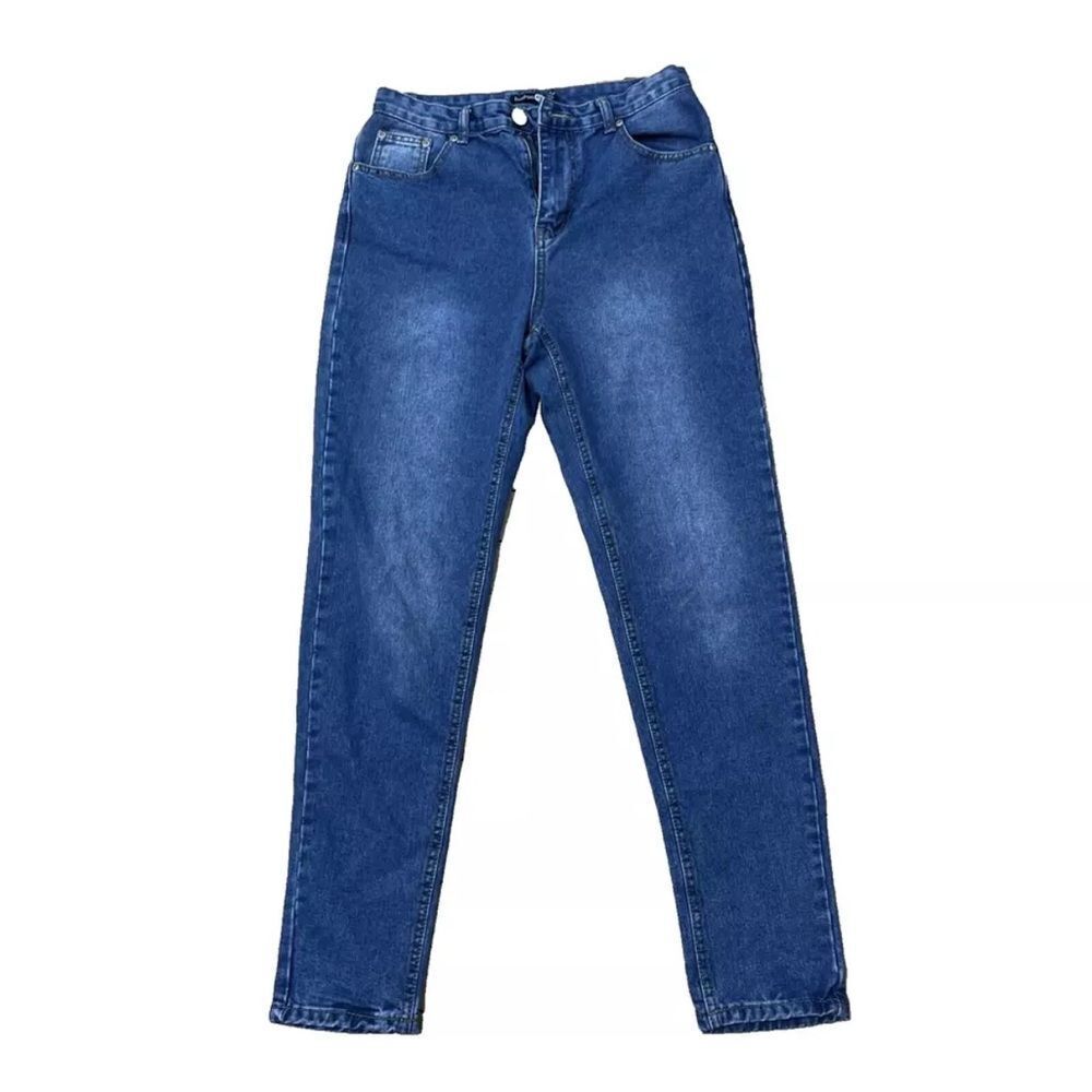 BOOHOO Blue Mom Jeans Womens 6 Classic Denim  90s Style High Waisted Rise 28x29